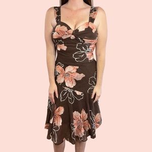 Vintage Y2K Slip Dress Floral with Flouncy Hem size 6P